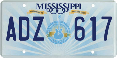 MS license plate ADZ617