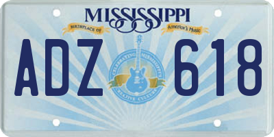 MS license plate ADZ618