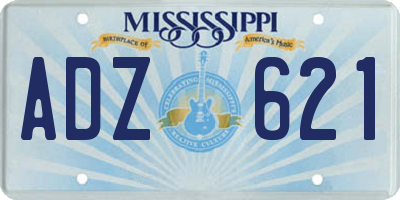 MS license plate ADZ621