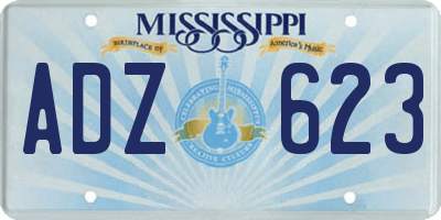 MS license plate ADZ623