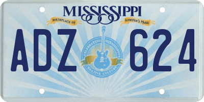 MS license plate ADZ624
