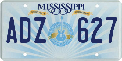 MS license plate ADZ627