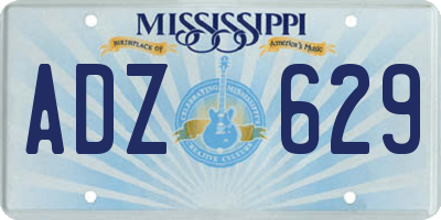 MS license plate ADZ629