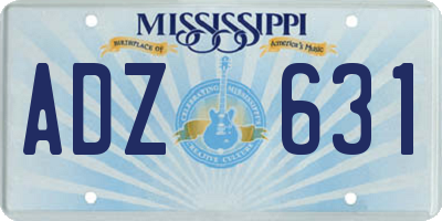 MS license plate ADZ631
