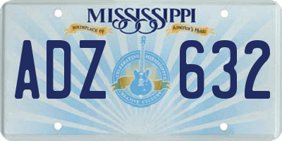 MS license plate ADZ632