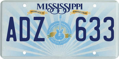 MS license plate ADZ633