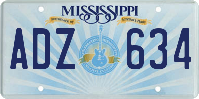 MS license plate ADZ634