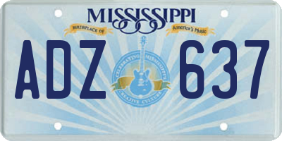 MS license plate ADZ637