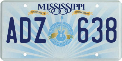 MS license plate ADZ638