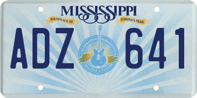 MS license plate ADZ641