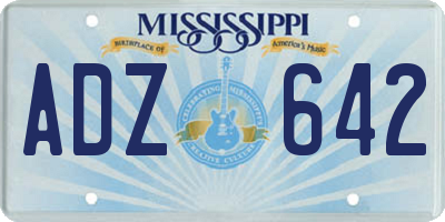 MS license plate ADZ642