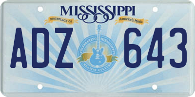 MS license plate ADZ643