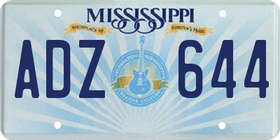 MS license plate ADZ644