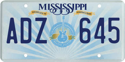 MS license plate ADZ645