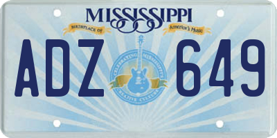 MS license plate ADZ649