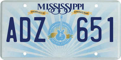 MS license plate ADZ651