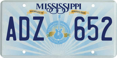 MS license plate ADZ652