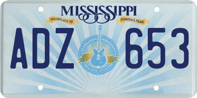 MS license plate ADZ653