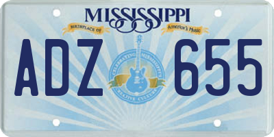 MS license plate ADZ655