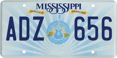MS license plate ADZ656