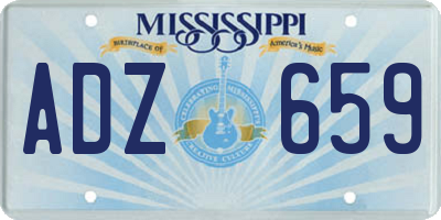 MS license plate ADZ659