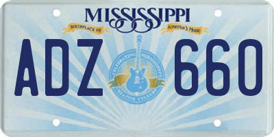 MS license plate ADZ660