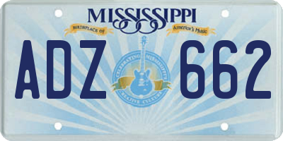 MS license plate ADZ662