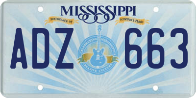 MS license plate ADZ663