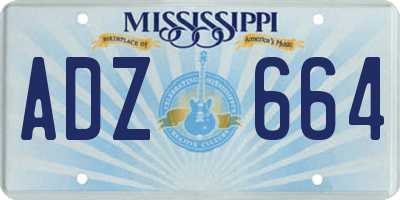 MS license plate ADZ664