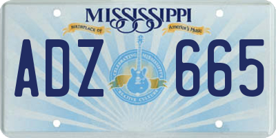 MS license plate ADZ665