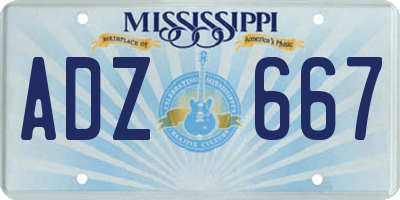 MS license plate ADZ667