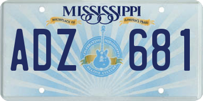 MS license plate ADZ681