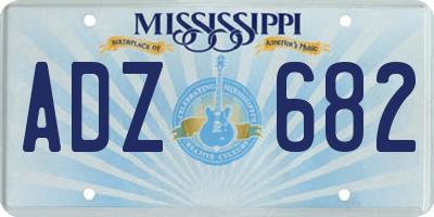 MS license plate ADZ682
