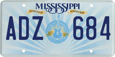 MS license plate ADZ684