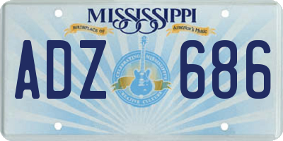 MS license plate ADZ686