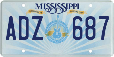 MS license plate ADZ687