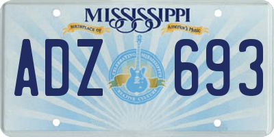 MS license plate ADZ693
