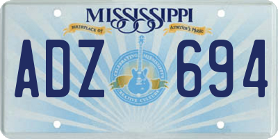 MS license plate ADZ694