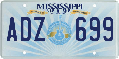 MS license plate ADZ699