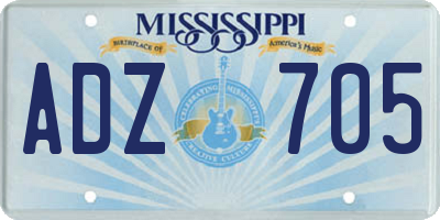 MS license plate ADZ705