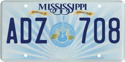 MS license plate ADZ708