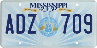 MS license plate ADZ709