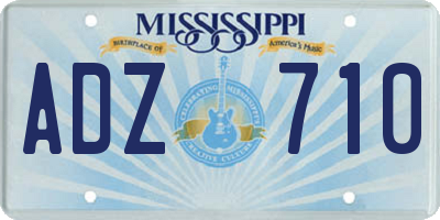 MS license plate ADZ710
