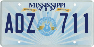 MS license plate ADZ711