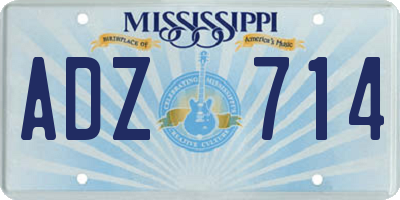 MS license plate ADZ714