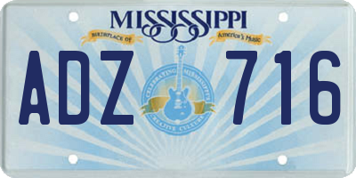 MS license plate ADZ716