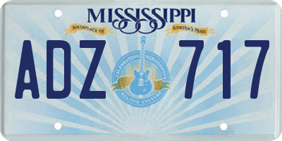 MS license plate ADZ717