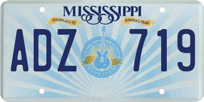 MS license plate ADZ719