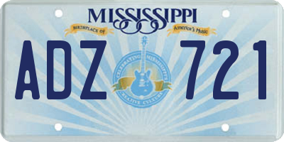MS license plate ADZ721