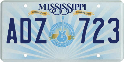 MS license plate ADZ723
